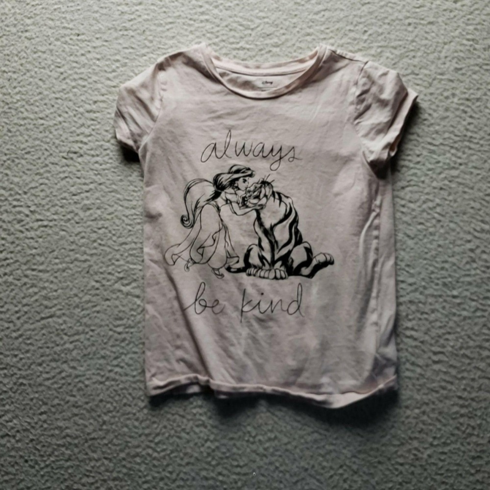 Amazon Essentials Shirt Girls M Pink Jasmine Rajah Always Be Kind Disney Tee Top